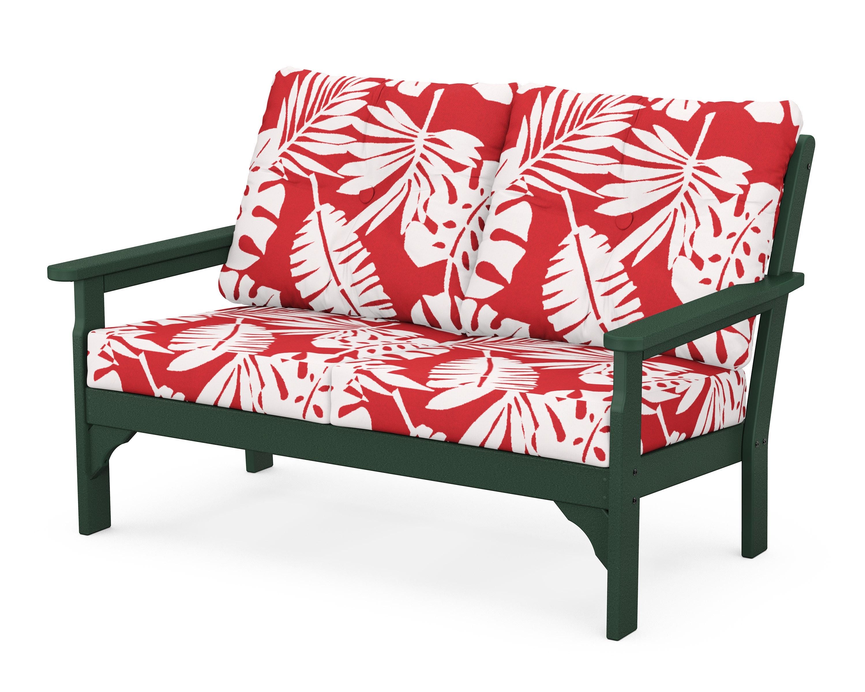 POLYWOOD® Vineyard Deep Seating Loveseat in Green / Leaf Crimson