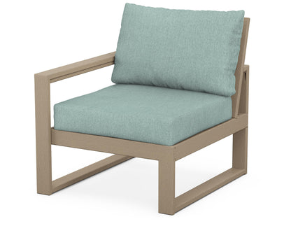 POLYWOOD® EDGE Modular Left Arm Chair in Vintage Sahara / Glacier Spa