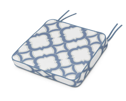 Martha Stewart by POLYWOOD® Chinoiserie Arm Chair Seat Cushion in Trellis Sky Blue