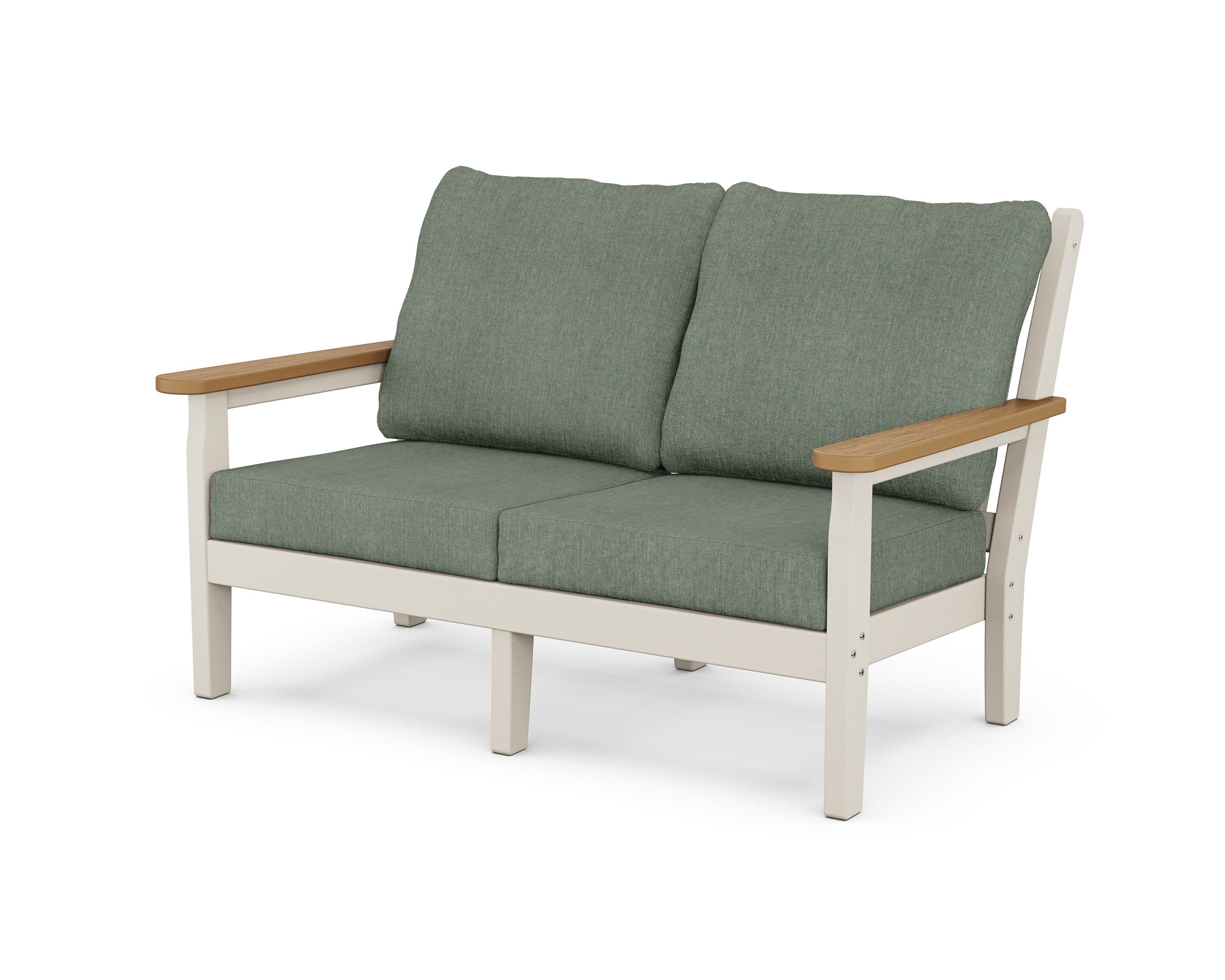 POLYWOOD® Chippendale Deep Seating Loveseat in Sand / Natural / Cast Sage