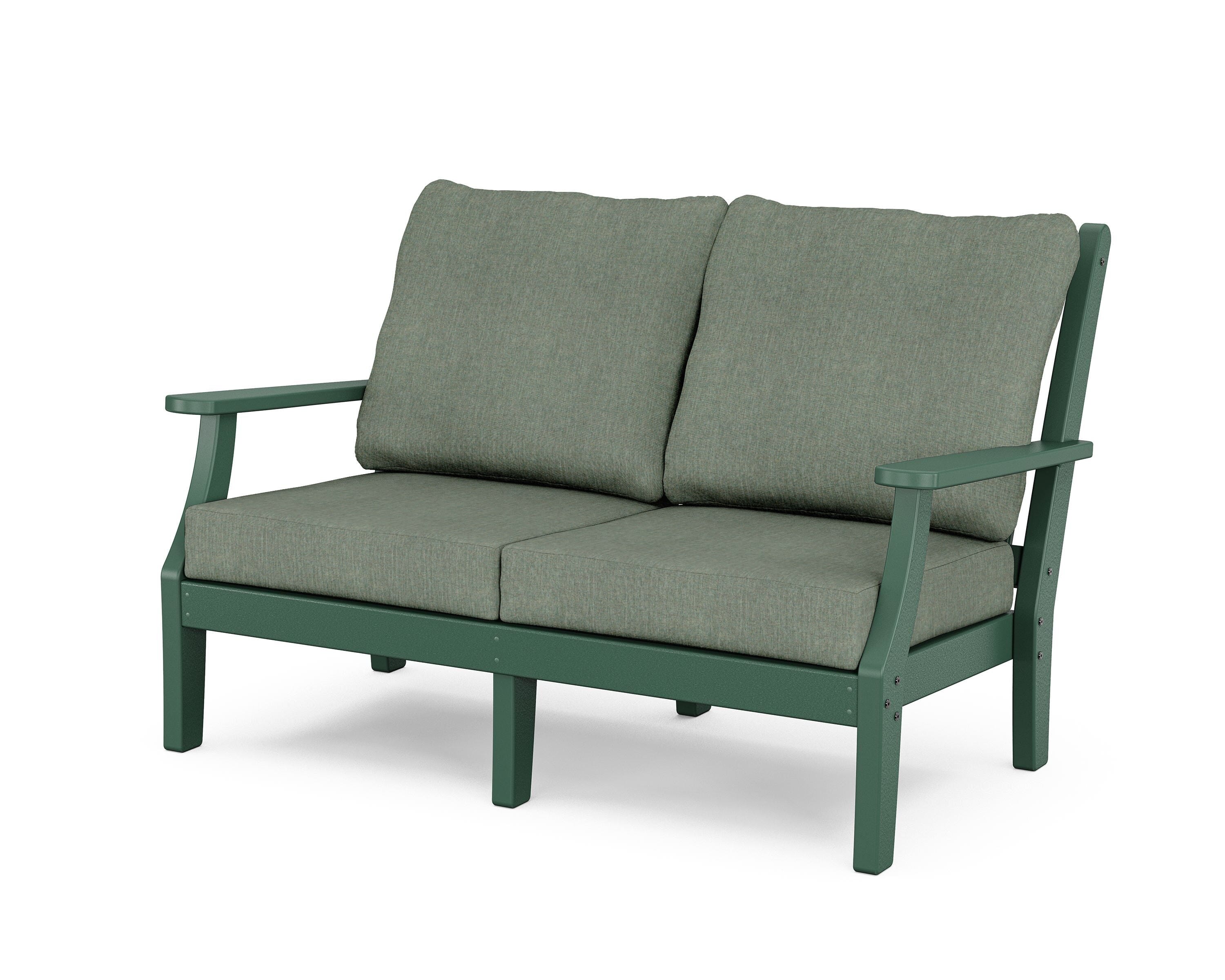 Country Living Wovendale Deep Seating Loveseat in Green / Cast Sage