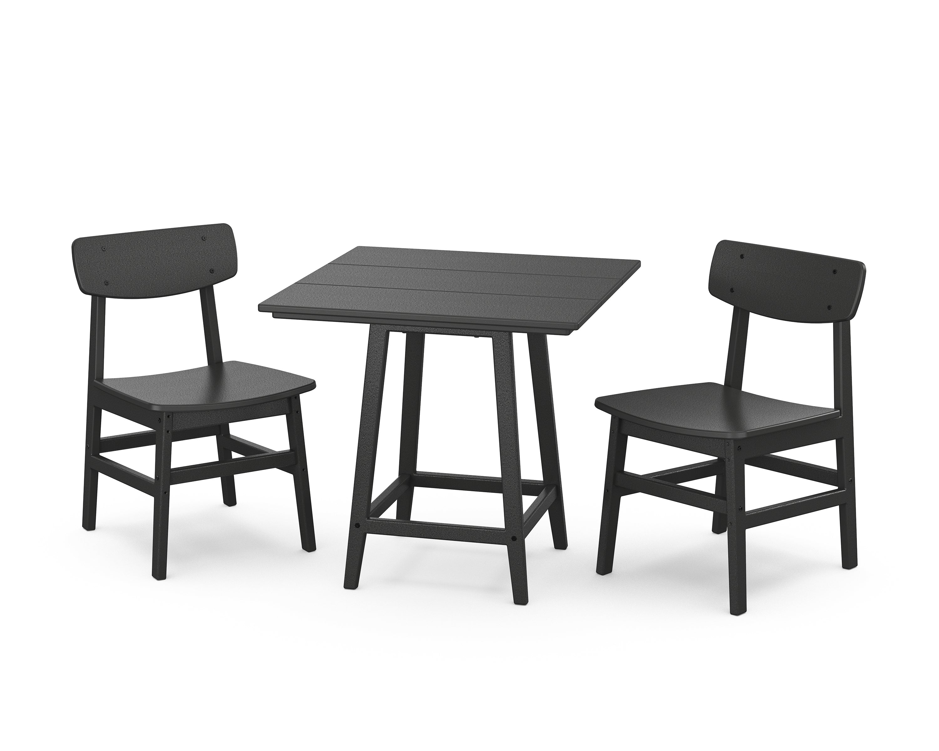 POLYWOOD® Modern Studio Urban Chair 3-Piece Bistro Dining Set in Black