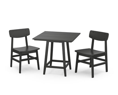 POLYWOOD® Modern Studio Urban Chair 3-Piece Bistro Dining Set in Black