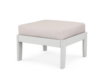 Unbranded Modular Ottoman - Classic in White / Dune Burlap