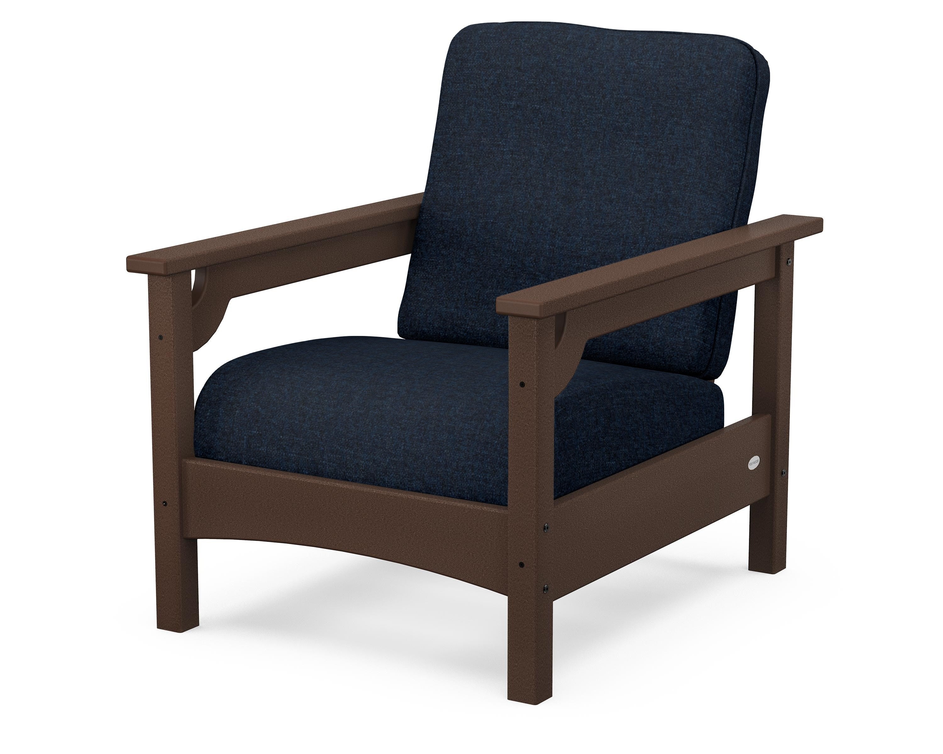 POLYWOOD® Club Chair in Mahogany / Marine Indigo