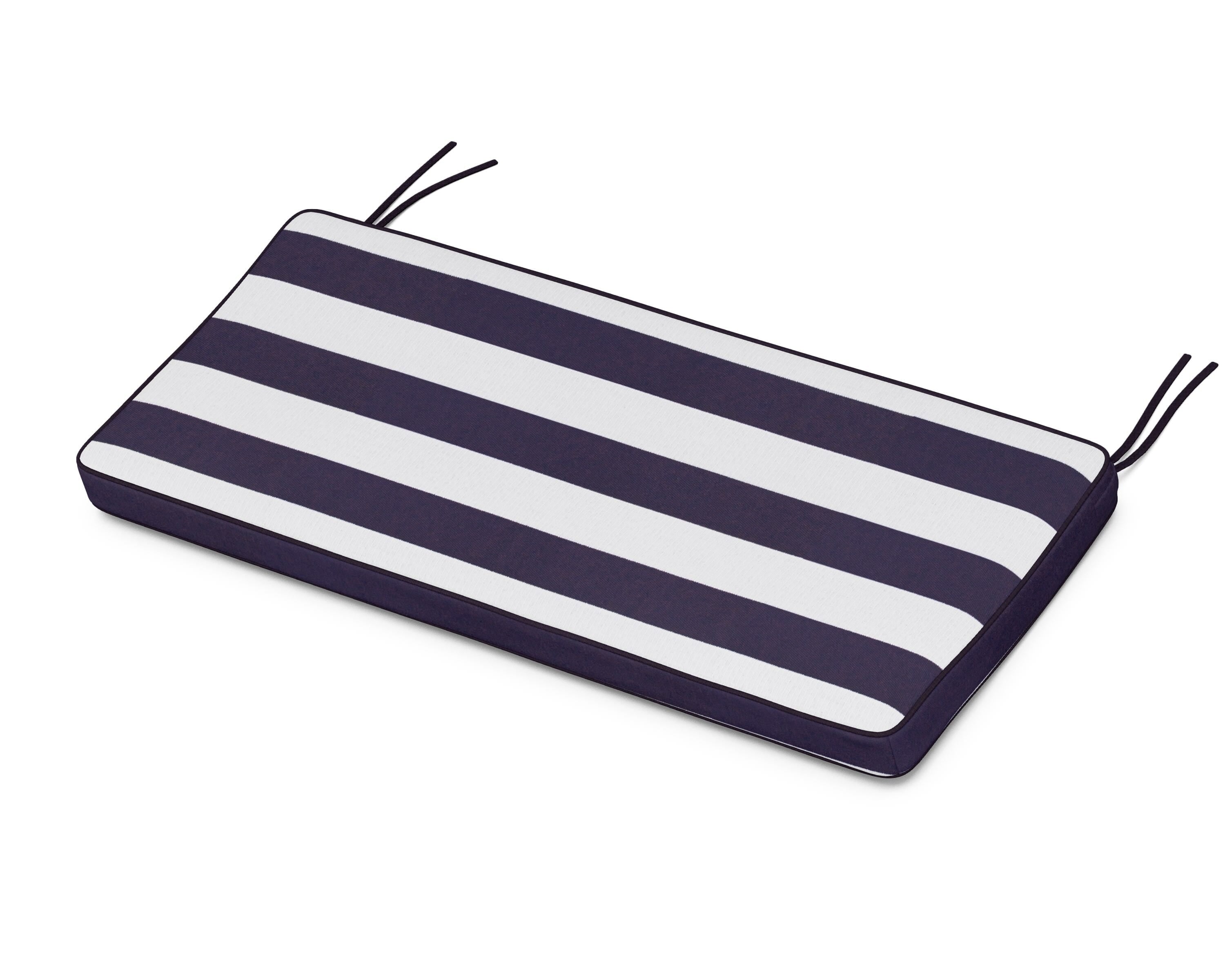 Martha Stewart by POLYWOOD® Chinoiserie Bench Seat Cushion in Cabana Stripe Navy
