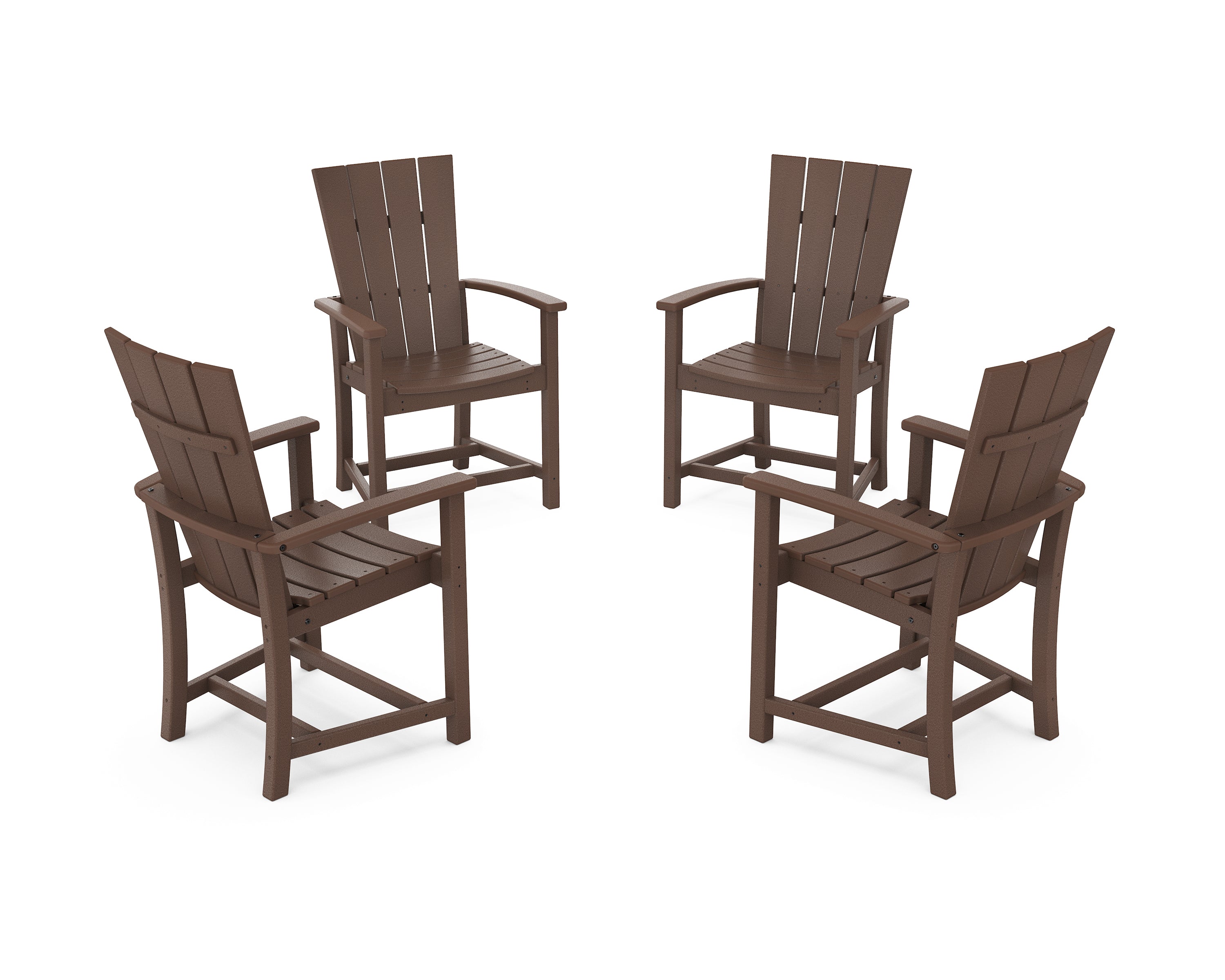 POLYWOOD® Quattro 4-Piece Upright Adirondack Conversation Set in Mahogany