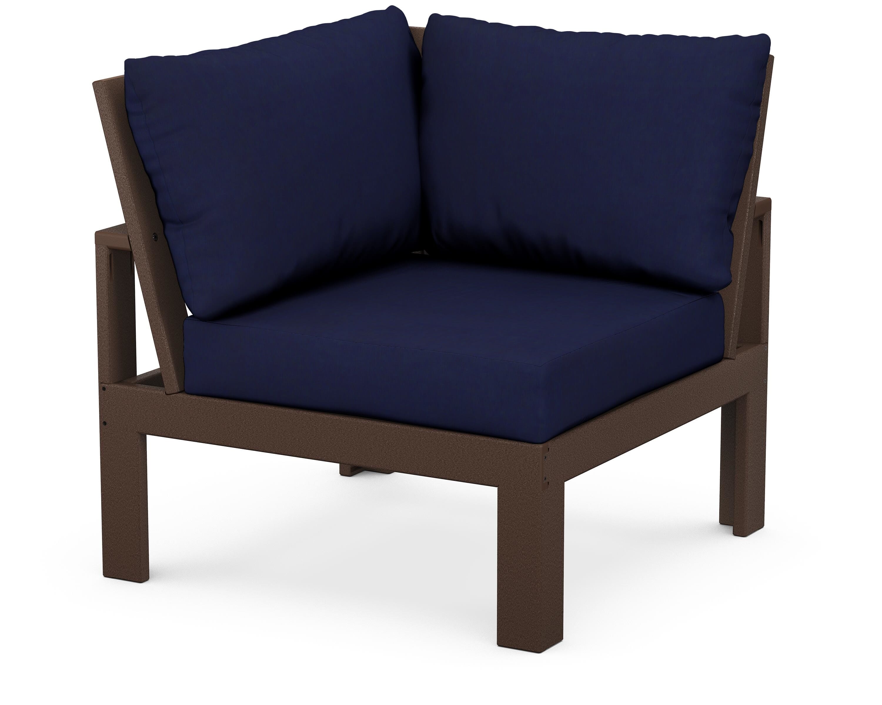 Unbranded Modular Corner Chair in Mahogany / Navy