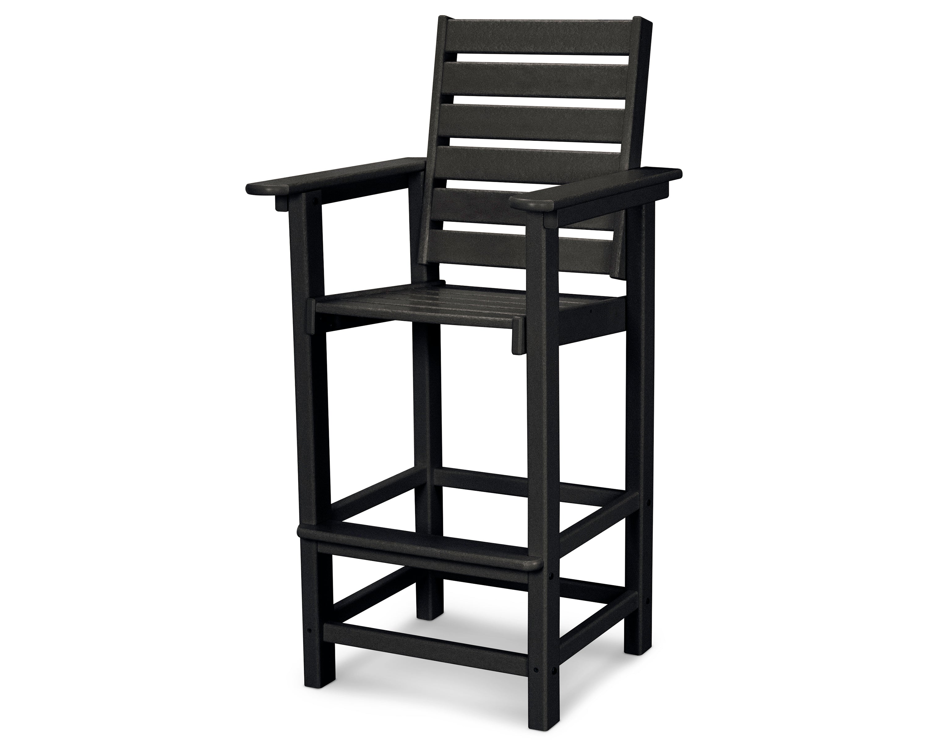POLYWOOD® Captain Bar Chair in Black