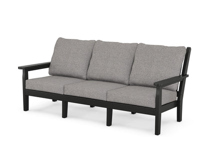 POLYWOOD® Chippendale Deep Seating Sofa in Black / Grey Mist