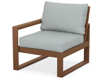 POLYWOOD® EDGE Modular Left Arm Chair in Teak / Spa
