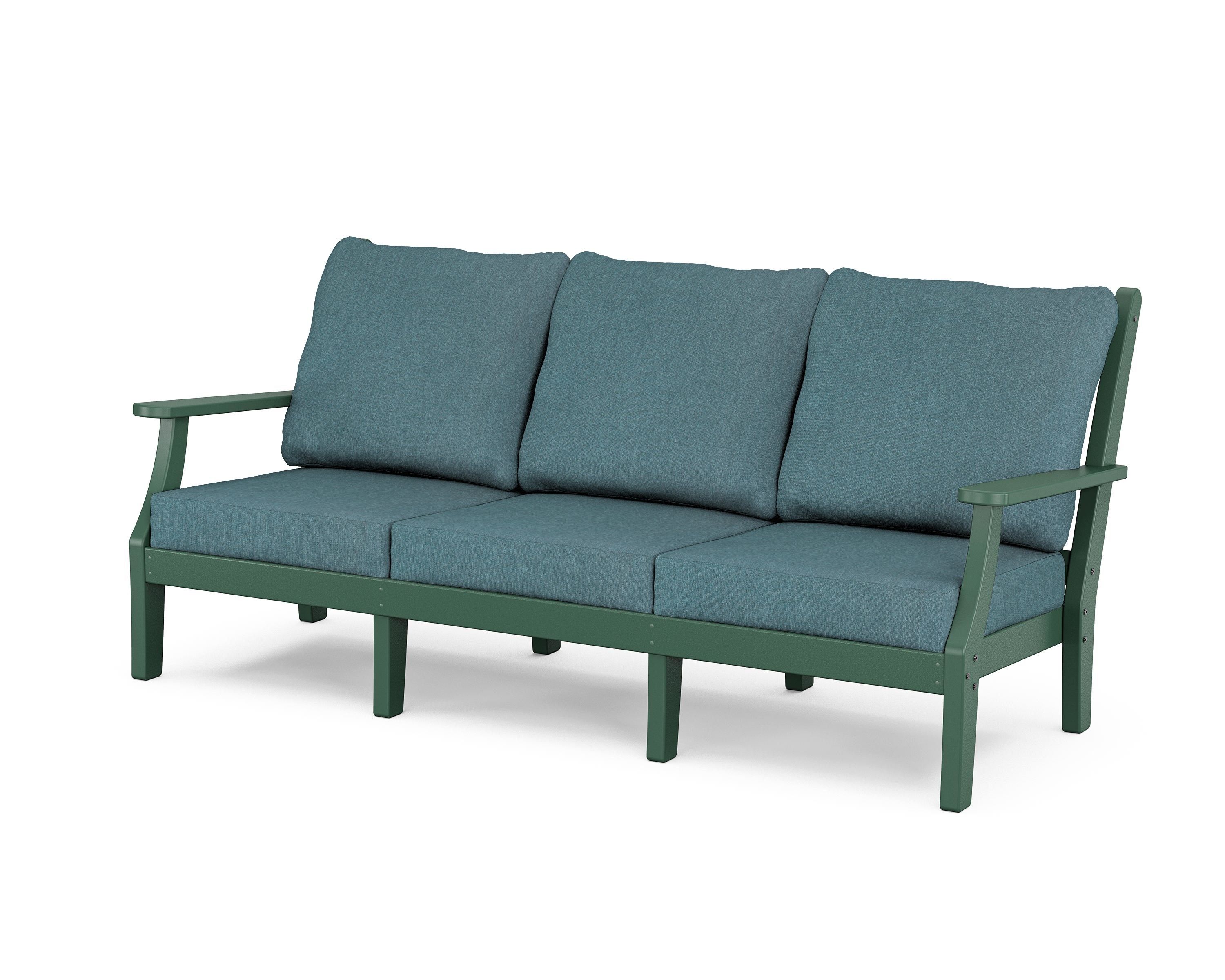 Country Living Wovendale Deep Seating Sofa in Green / Ocean Teal