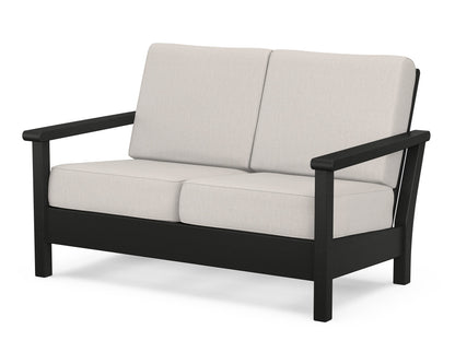POLYWOOD® Harbour Deep Seating Loveseat in Black / Cast Ash