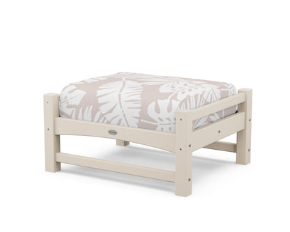 POLYWOOD® Club Ottoman in Sand / Leaf Dune Burlap