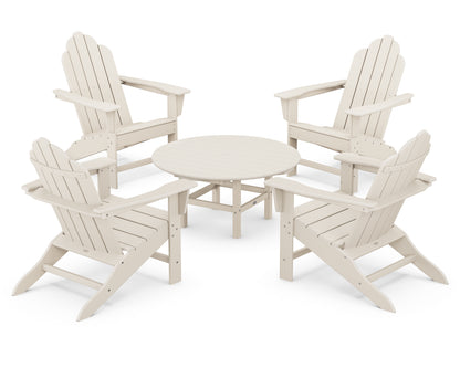 POLYWOOD® Long Island Adirondack 5-Piece Conversation Group in Sand