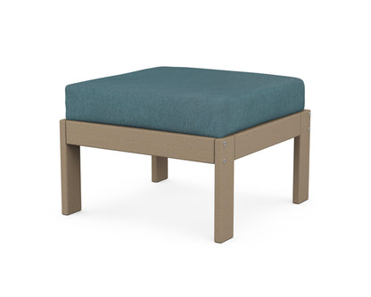 POLYWOOD® Vineyard Modular Ottoman in Vintage Sahara / Ocean Teal