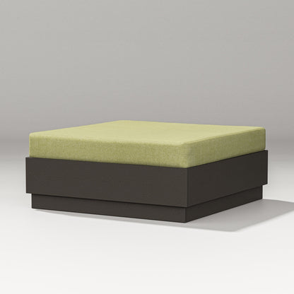 PW Designer Series Elevate Lounge Ottoman in Vintage Coffee / Chartreuse Boucle