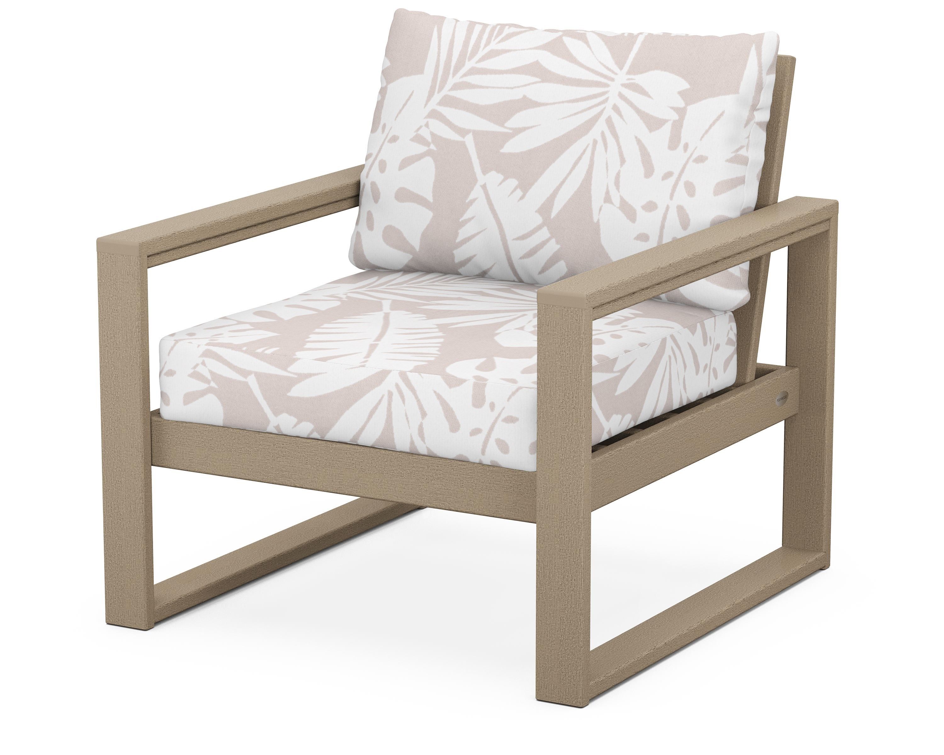 POLYWOOD® EDGE Club Chair in Vintage Sahara / Leaf Dune Burlap