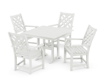 Country Living Wovendale 5-Piece Farmhouse Dining Set in White