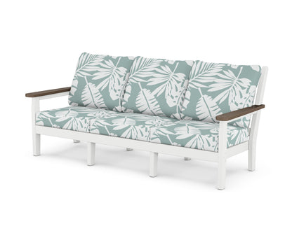 POLYWOOD® Chippendale Deep Seating Sofa in White / Kona / Leaf Glacier Spa