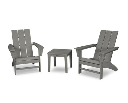 POLYWOOD® Modern Adirondack 3-Piece Set in Slate Grey