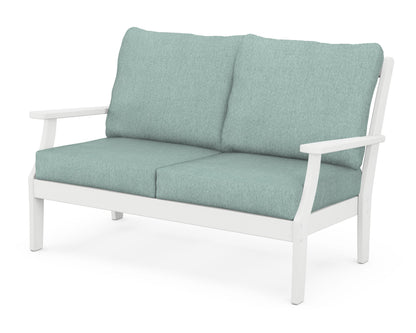 POLYWOOD® Braxton Deep Seating Loveseat in White / Glacier Spa