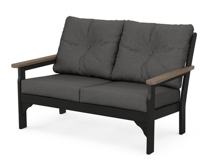 POLYWOOD® Vineyard Deep Seating Loveseat in Black / Kona / Spectrum Carbon