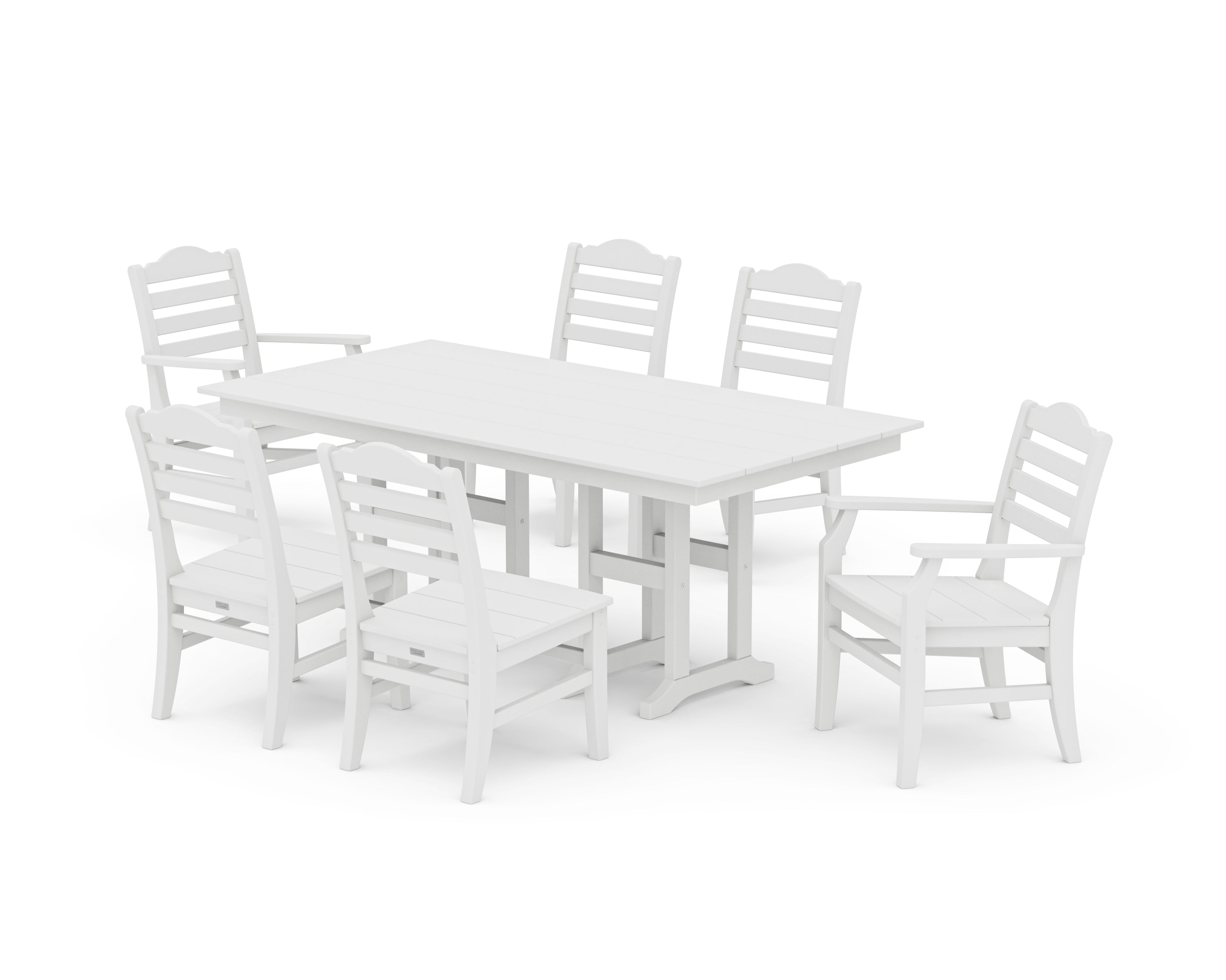 POLYWOOD® Savannah 7-Piece Farmhouse Dining Set in White