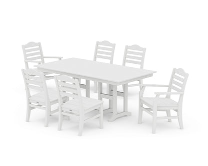 POLYWOOD® Savannah 7-Piece Farmhouse Dining Set in White