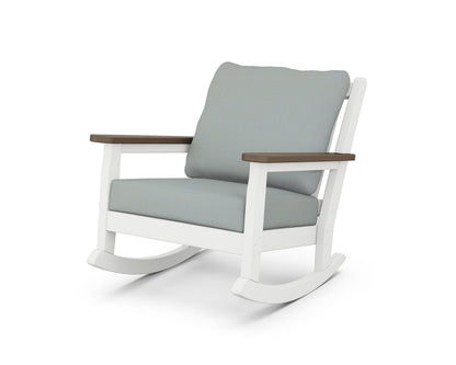 POLYWOOD® Chippendale Deep Seating Rocking Chair in White / Kona / Spa