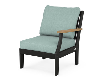 POLYWOOD® Braxton Modular Right Arm Chair in Black / Natural / Glacier Spa