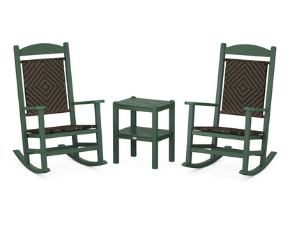 POLYWOOD® Presidential Woven Rocker 3-Piece Set in Green / Cahaba