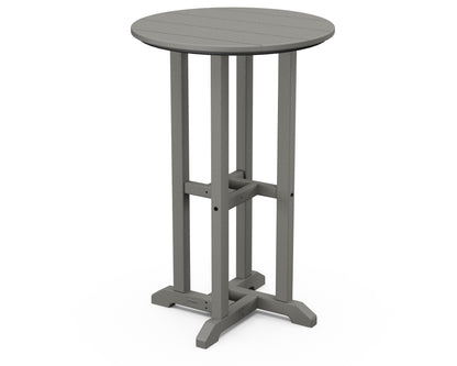 POLYWOOD® 24" Round Farmhouse Counter Bistro Table in Slate Grey