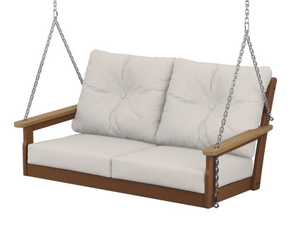 POLYWOOD® Vineyard Deep Seating Swing in Teak / Natural / Cast Ash