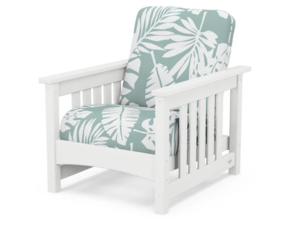 POLYWOOD® Club Mission Chair in White / Leaf Glacier Spa