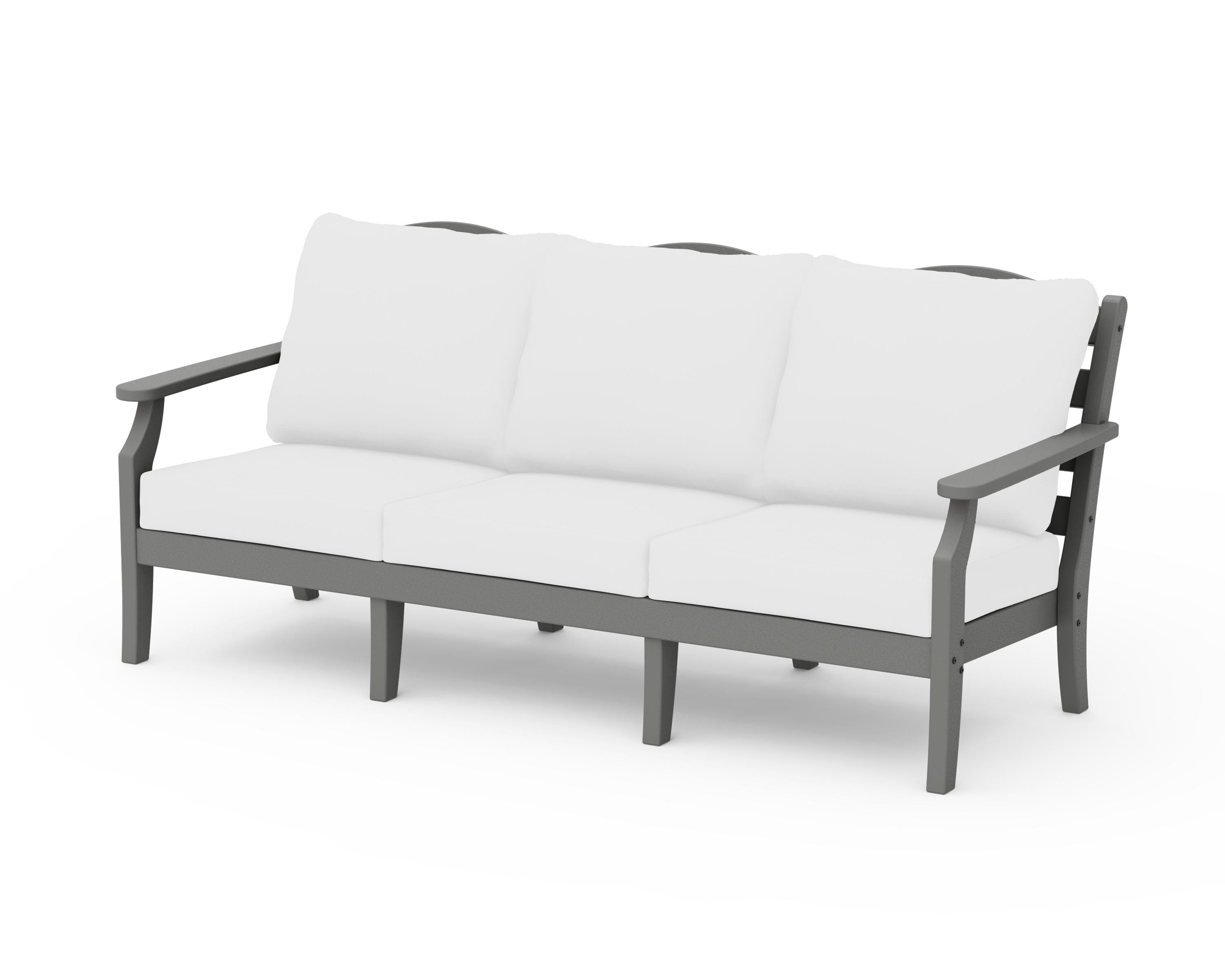 Draper James™ by  POLYWOOD® Savannah Deep Seating Sofa in Slate Grey / Natural