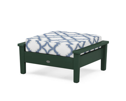 POLYWOOD® Prescott Deep Seating Ottoman in Green / Trellis Sky Blue