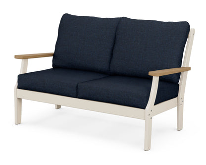 POLYWOOD® Braxton Deep Seating Loveseat in Sand / Natural / Marine Indigo