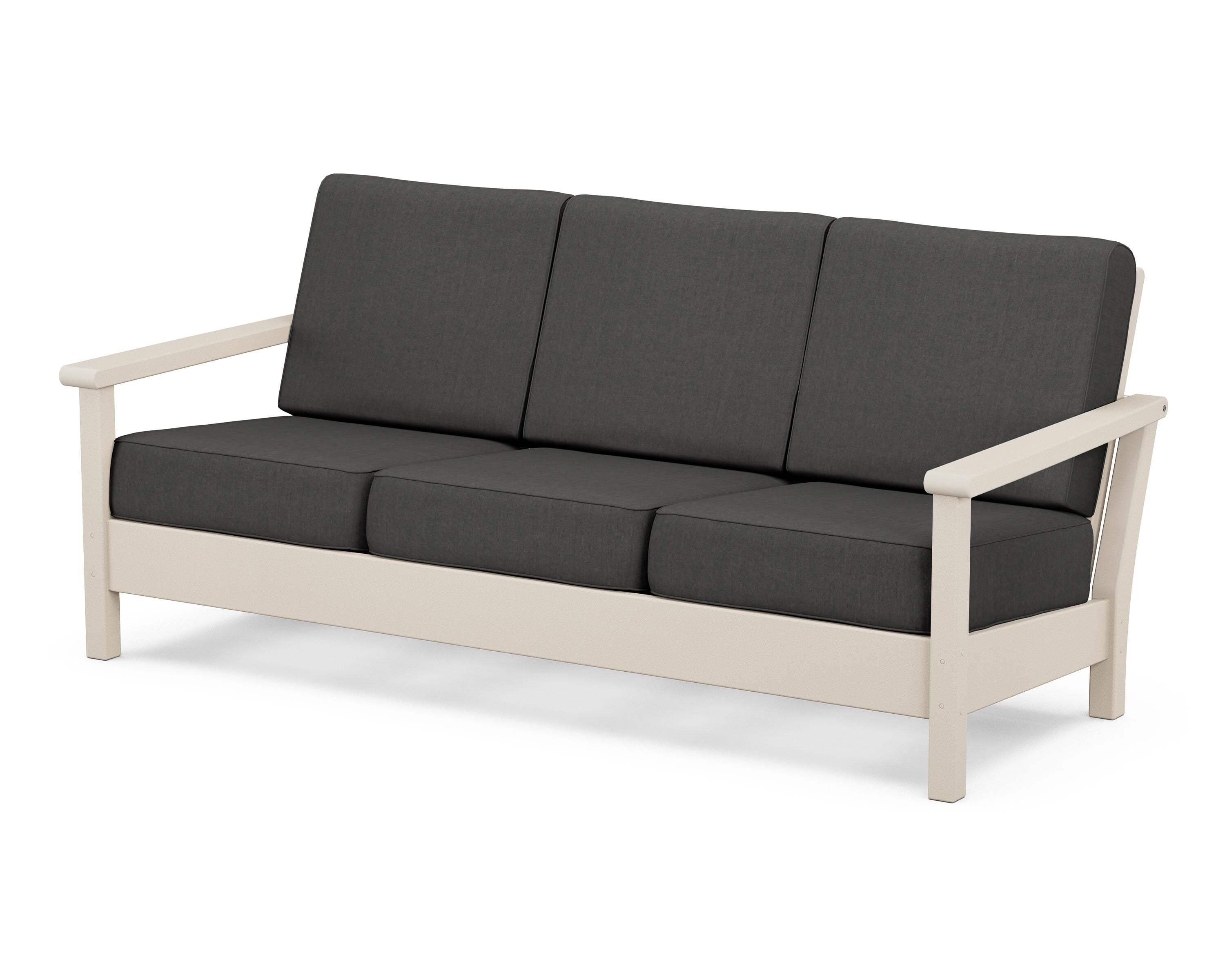 POLYWOOD® Harbour Deep Seating Sofa in Sand / Spectrum Carbon