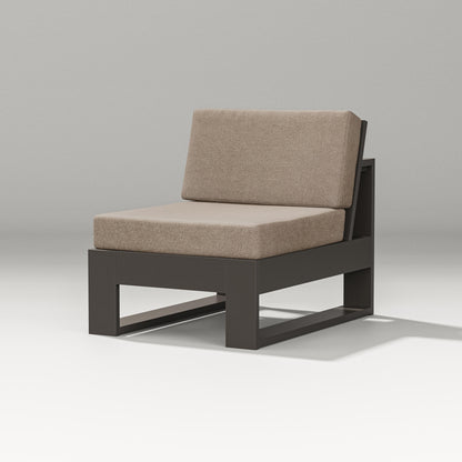 PW Designer Series Latitude Modular Armless Chair in Vintage Coffee / Spiced Burlap