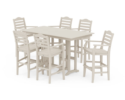 Draper James™ by  POLYWOOD® Savannah Arm Chair 7-Piece Farmhouse Bar Set in Sand