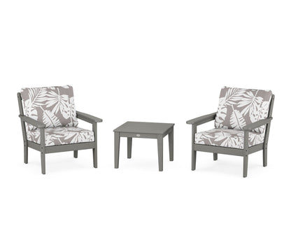 Country Living Cottage 3-Piece Deep Seating Set in Slate Grey / Leaf Grey Mist