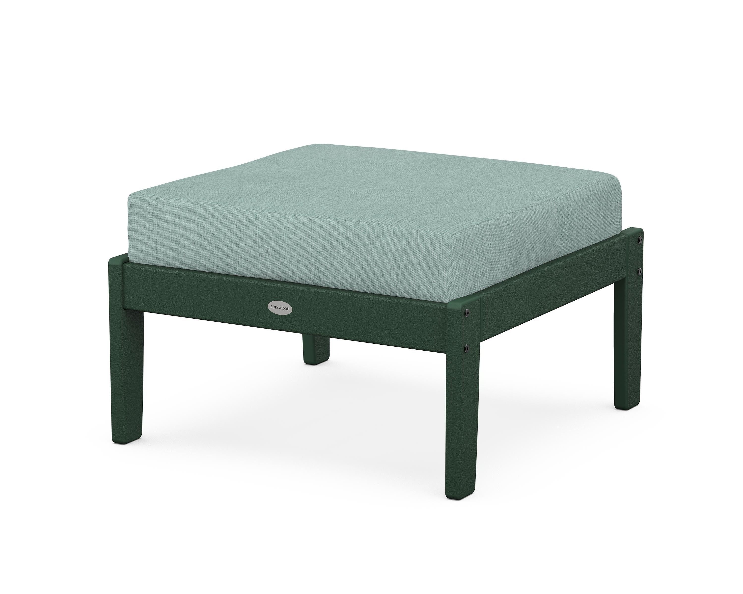 POLYWOOD® Braxton Deep Seating Ottoman in Green / Glacier Spa