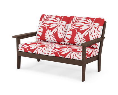 Country Living Cottage Deep Seating Loveseat in Mahogany / Leaf Crimson