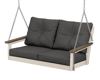 POLYWOOD® Vineyard Deep Seating Swing in Sand / Kona / Spectrum Carbon