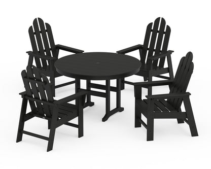 POLYWOOD® Long Island 5-Piece Round Farmhouse Dining Set in Black