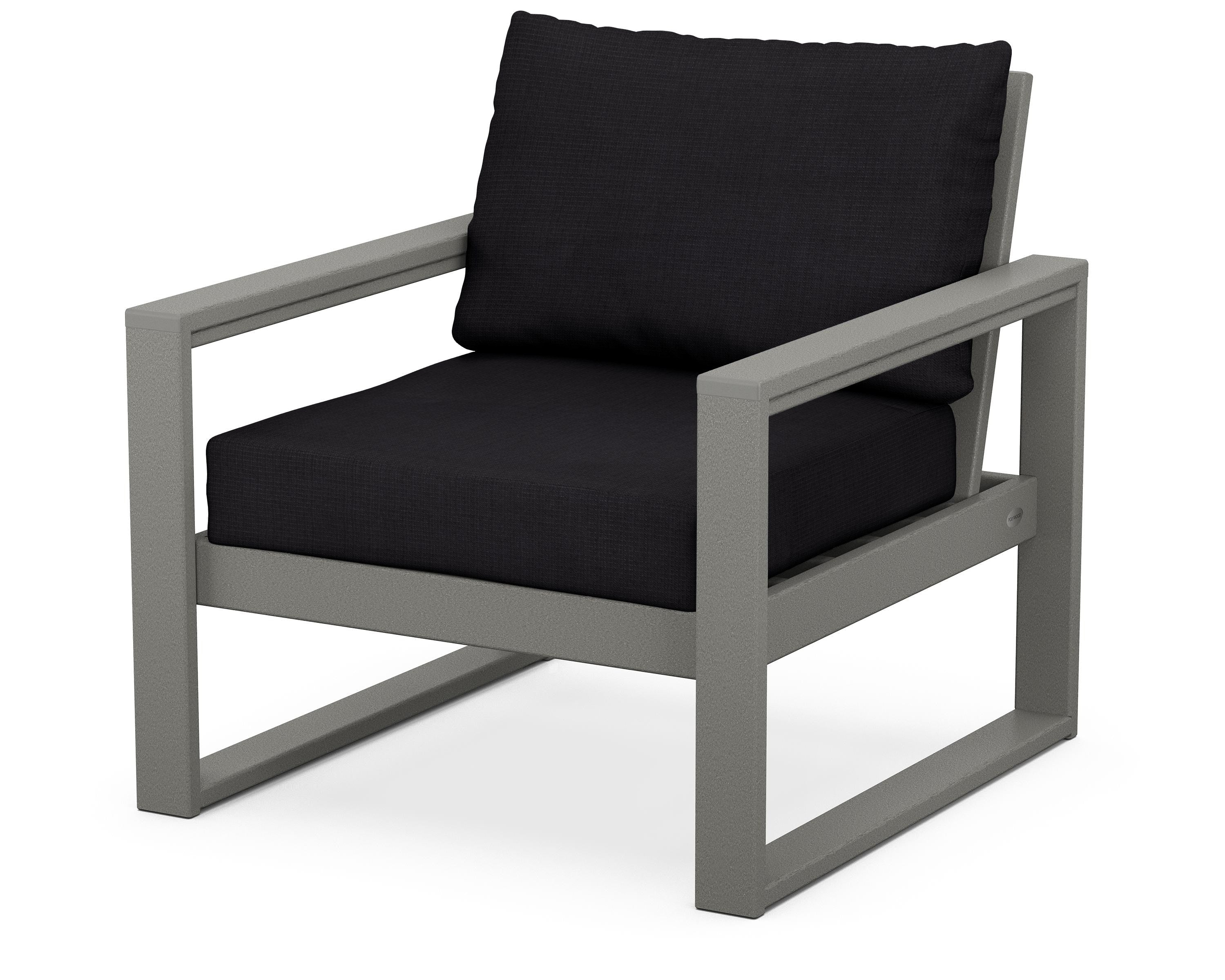 POLYWOOD® EDGE Club Chair in Slate Grey / Midnight Linen
