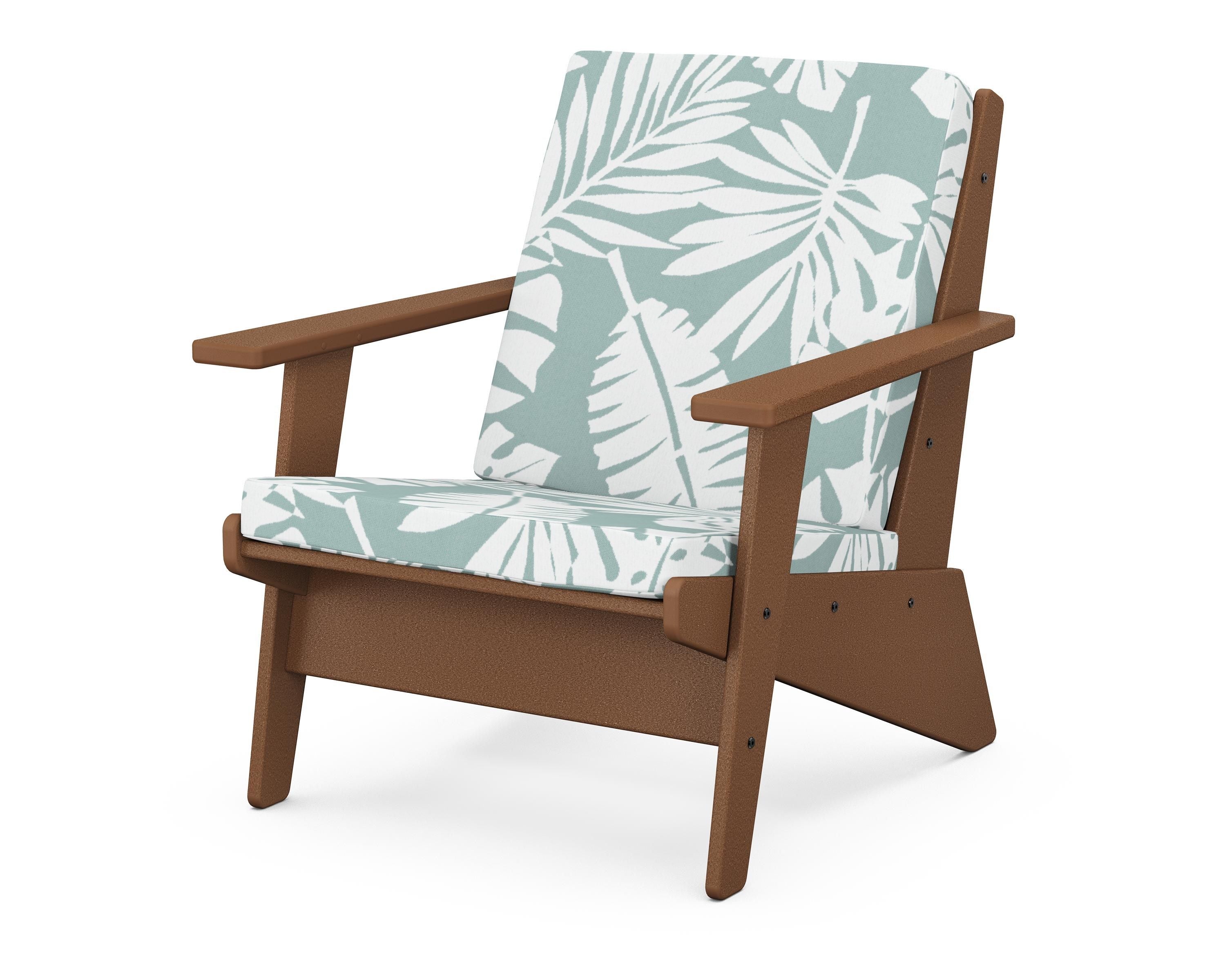 POLYWOOD® Riviera Modern Lounge Chair in Teak / Leaf Glacier Spa