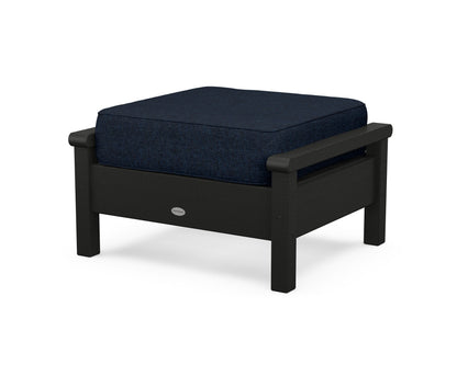 POLYWOOD® Harbour Deep Seating Ottoman in Black / Marine Indigo
