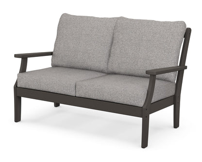 POLYWOOD® Braxton Deep Seating Loveseat in Vintage Coffee / Grey Mist